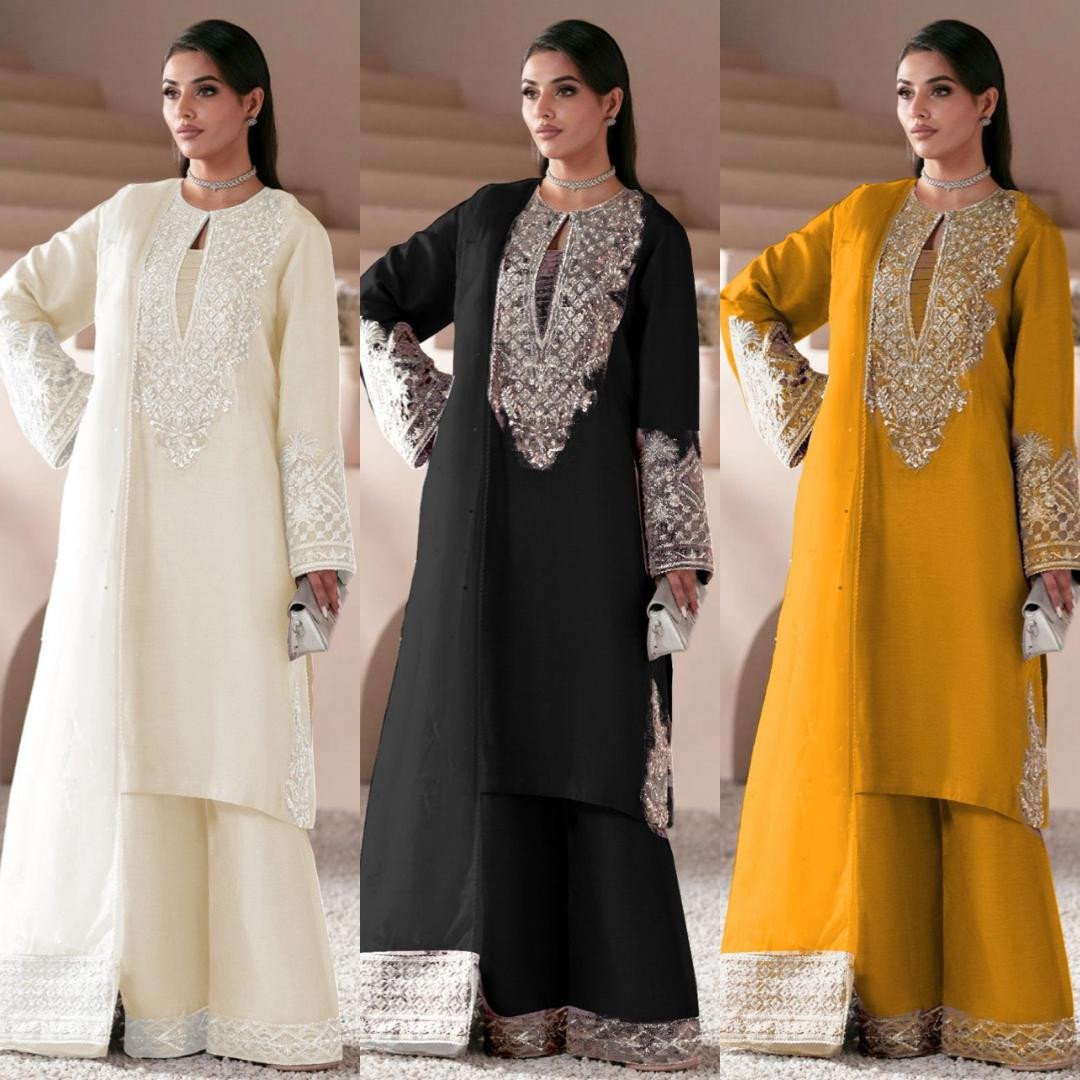 Jazmin Premium Shisha Silk Embroidered Suit 2025-26 | Swarovski Crystal Work | Luxury Organza Dupatta