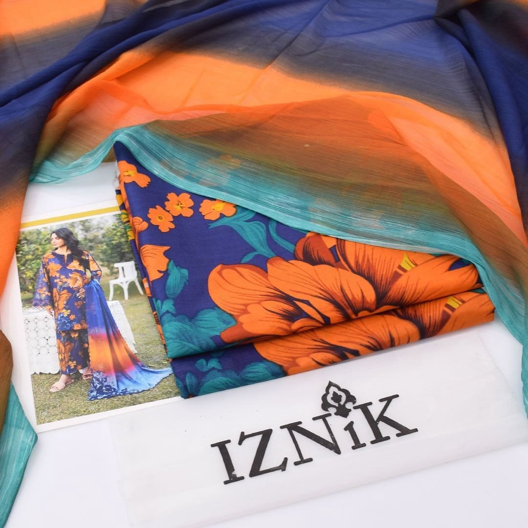 PRESENTING IZNIK BRAND PRINTED COLLECTION VOL Summer Collection 2025 FABRIC 3PC
