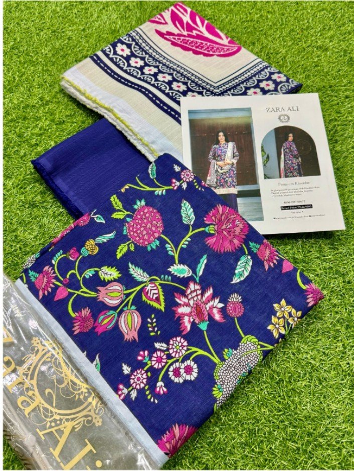 Zara Ali Khader Collection 2025 Three Piece Printed Winter Suit New Volume